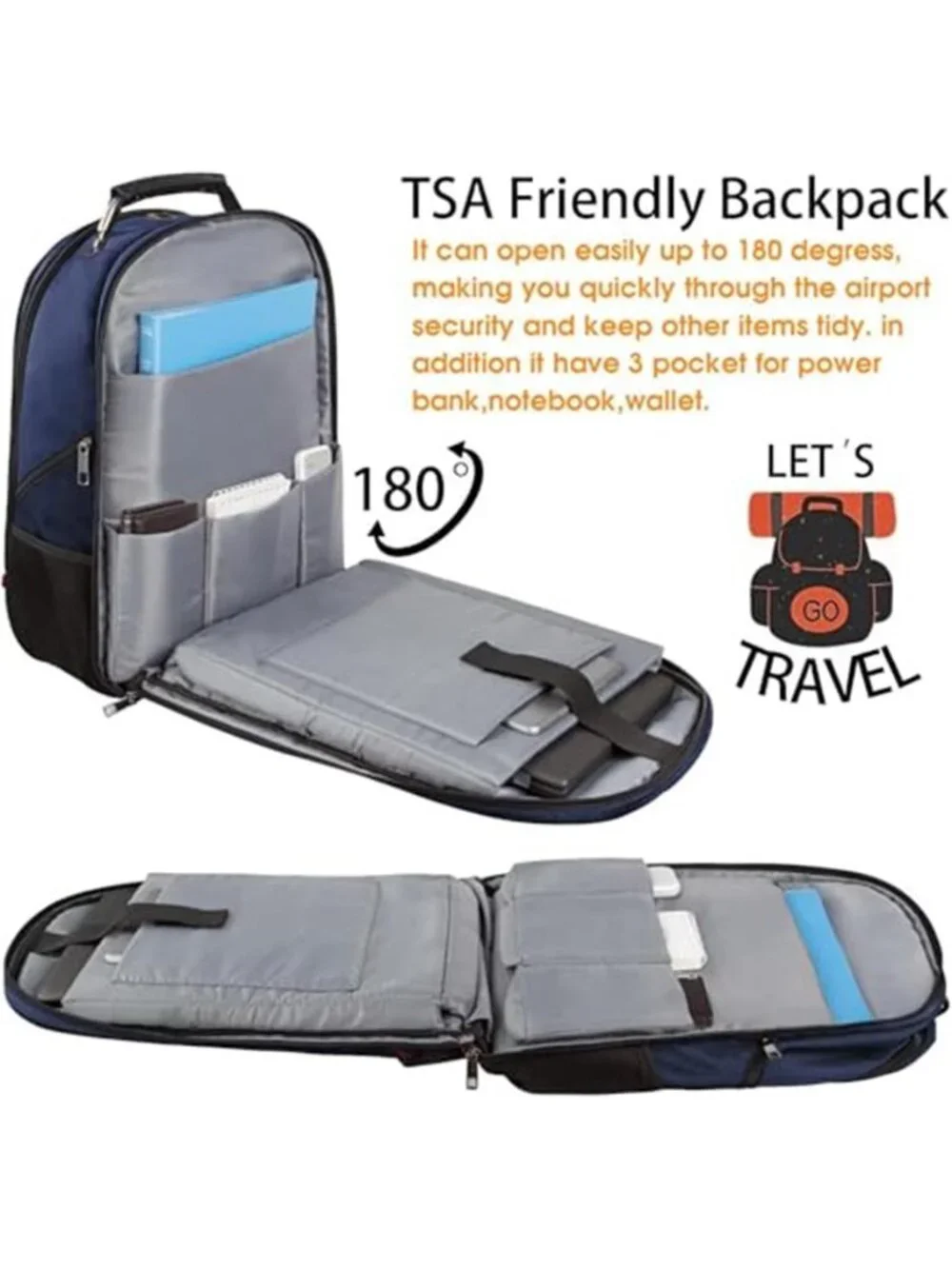 TSA Travel Laptop Backpack RFID Waterproof Carry On Business School Backpack